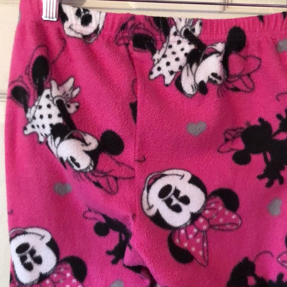 Disney Minnie Mouse Pink Fleece Pajama Pants Womens Small S 4-6 - Picture 10 of 14